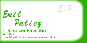 emil palicz business card